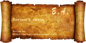 Bernert Anna névjegykártya